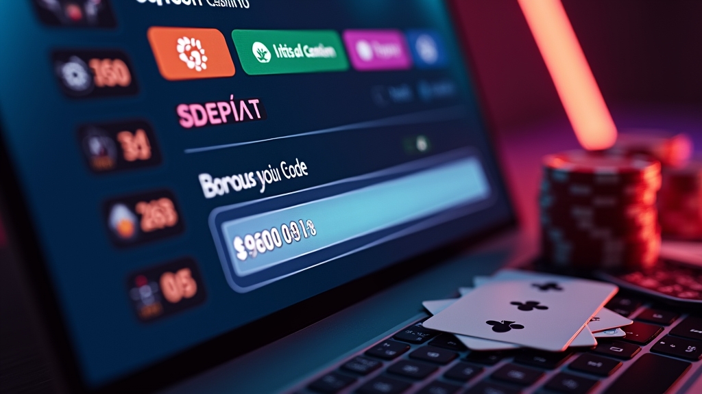 صفحة إيداع داخل كازينو مع حقل إدخال كود المكافأة