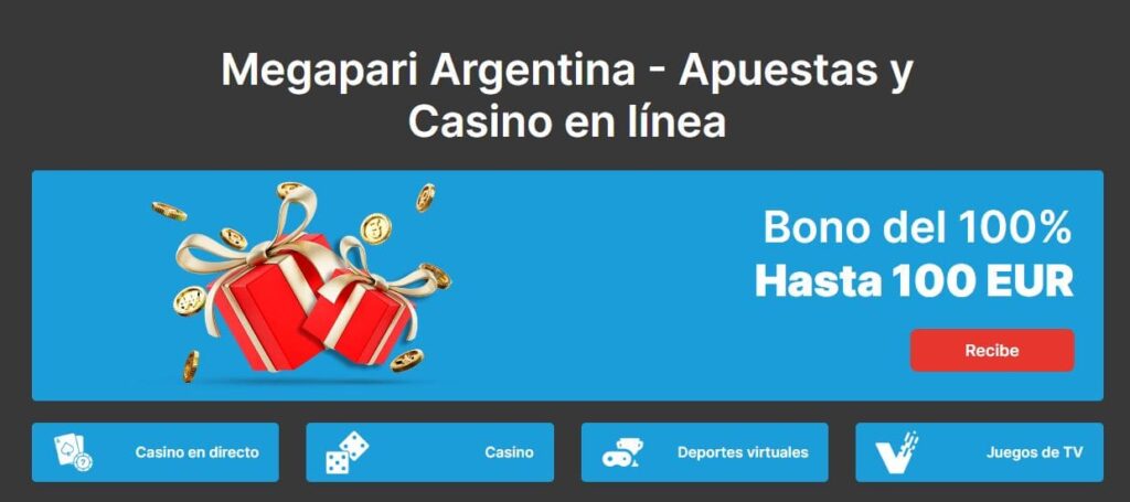 MegaPari casino Argentina: acepta pagos en pesos con MercadoPago, con un bono exclusivo al depositar.